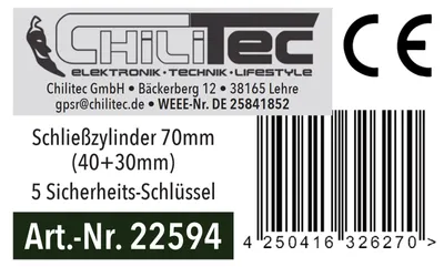 Produktbild von Schließzylinder 70mm (40+30mm)