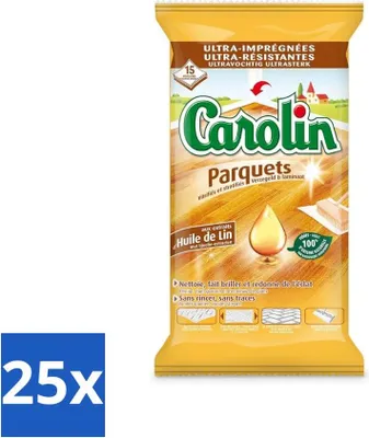Produktbild von 25 x Parketvloerdoek - Met Lijnolie - 15 Doekjes - Houtreinigungstücher - Holzreinigungstücher