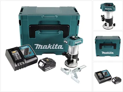 Obrázek produktu pro Akumulátorová multifunkční frézka Makita DRT 50 RM1J bezkartáčová 18 V + 1x akumulátor 4,0 Ah + rychlonabíječka v balení Makpac 3