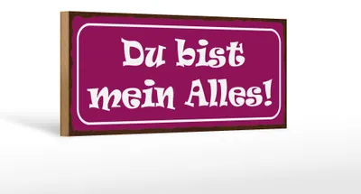 Produktbild von Holzschild Spruch 27x10cm Du bis mein Alles