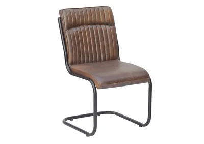 Produktbild von MASSIVMOEBEL24.DE Freischwinger Echtleder 52x61x92 braun IRON LABEL #03