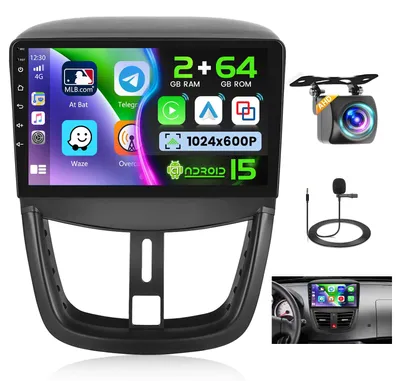 Productafbeelding van Autoradio 9 Inch met Draadloze Carplay, GPS en Bluetooth voor 207