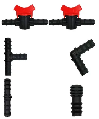 Immagine prodotto di Raccordi per irrigazione del giardino, sistema di irrigazione a goccia, set di raccordi in plastica, 34 pezzi
