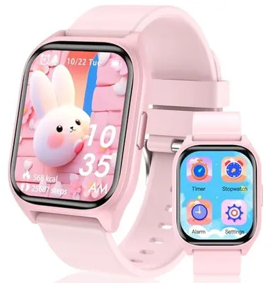 Produktbild von clleylise Smartwatch Kinder, Kinder Smartwatch - Fitnessuhr Kinderuhr mit Schlafüberwachung, 19 Trainingsmodi, Kalorienzähler, Wecker - Geschenke für Jungen, Mädchen und Teenager ab 4 Jahren (Rosa)