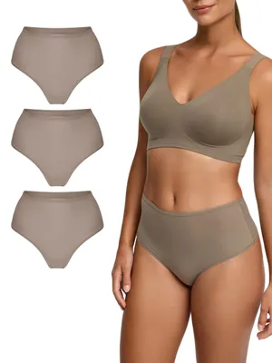 Produktbild von Damen Höhergeschnittene Tangas, 3er-Pack