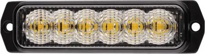 Produktbild von Blitzleuchte - Ledson - 6 led - 4.4" - 11.3cm - Klar - 26 Blitzmuster - Amber - R65 - 12V-24V