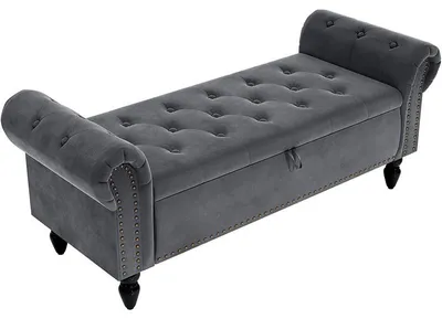Obrázok produktu pre Lavica s úložným priestorom CHY-7006, rozmer 133 x 53 x 46 cm, tmavošedá farba