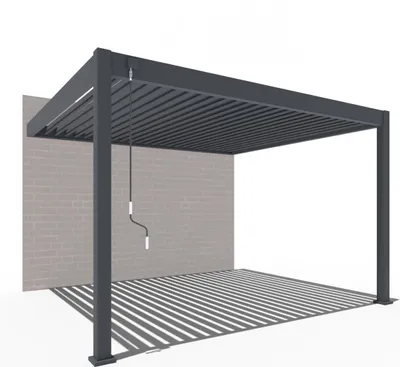 Immagine prodotto di Pergola da parete Weide Deluxe interamente in alluminio 3x4 m con tetto a lamelle antracite