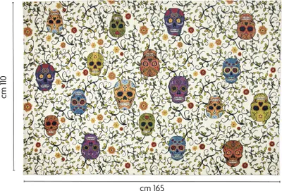 Image de Excelsa Calavera Living tapis d'ameublement en polyester 165x110 cm multicolore