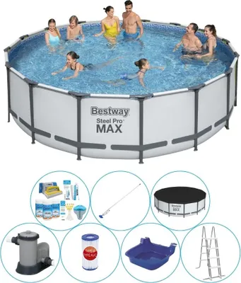 Zdjęcie produktu dla Basen z akcesoriami - Bestway Steel Pro MAX 488x122 cm okrągły