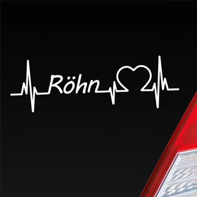 Produktbild von Auto Aufkleber Röhn Puls Herzschlag mit Ferien Region Motiv 19x6 cm Weiss Matt Sticker Heckscheibenaufkleber