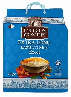 Zdjęcie produktu dla Ryż basmati India Gate Extra Long Excel 5 kg – super długie ziarna sypki