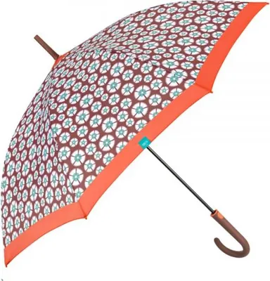 Image de PERLETTI Time, parapluie canne pour femme / bord orange, 26242