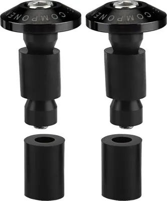 Image de Bouchons de guidon de 22 mm (7/8 pouce) pour moto, adaptés aux véhicules tout-terrain, VTT et courses, de couleur noire