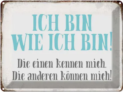 Produktbild von vianmo Blechschild 30x40 cm ich bin so wie Spruch Zitat