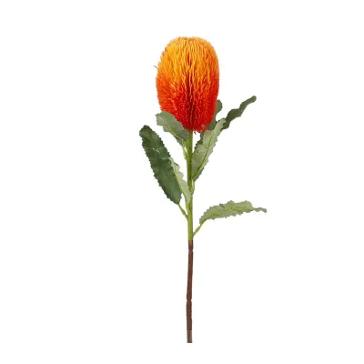 Produktbild von Künstliche Banksia-Blume, innovative Lichtsimulation, künstliche Blumendekorationen für Zuhause, Wohnzimmer, Hotel, Orange