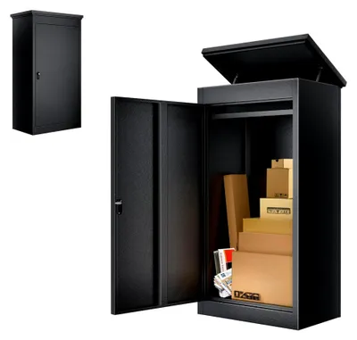 Produktbild von Paketbox für den Außenbereich, große Paketboxen mit sicherer Lagerung, wasserdichte Ausführung (53 x 42 x 110 cm)