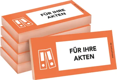 Produktbild von PRICARO Haftnotizen "Für Ihre Akten", orange, 100 Blatt, 5 Stück