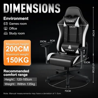 Produktbild von Gaming-Stuhl - Ergonomischer Stuhl - Gamer-Stuhl - Bürostuhl - Drehstuhl - Höhenverstellbar