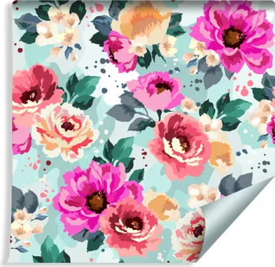 Produktbild von 10m VLIES TAPETE Rolle Natur Bunte Aquarell BLUMEN XXL