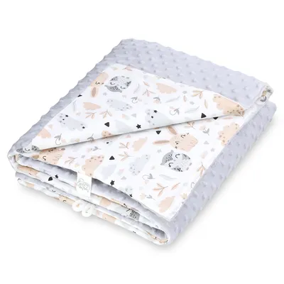 Obrázok produktu pre Detská deka detská deka s Minky 75x100 cm - plyšová deka detská deka do kočíka deka pre novorodenca sovičky