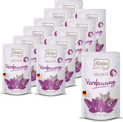 Produktbild von MjAMjAM - Premium Nassfutter für Katzen - Wellness - Verdauung - Huhn, 12er Pack