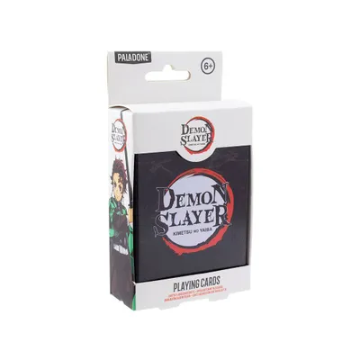 A product shot of a Demon Slayer playing card box.