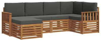 Produktbild von vidaXL Outdoor-Sofagarnitur 6 stk. Natur und Anthrazit Polyester