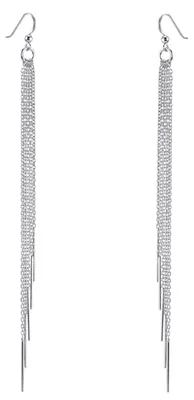 Produktbild von MATERIA Damen Ohrringe 925 Silber hängend 6x140mm Ohrhänger lang XXL Ohrschmuck mit 5 Pendel Stäbchen inkl. Box #SO-47