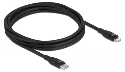 Immagine prodotto di Cavo dati e ricarica Delock da USB Type-C™ a Lightning™ per iPhone™, iPad™ e iPod™ nero 2 m MFi (86638)