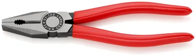 Produktbild von Knipex KombizangeKopf poliert, Griffe mit Kunststoff überzogen in 200 mm Länge - 03 01 200 SB