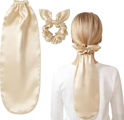 Produktbild von 2-in-1-Seidenhaube mit Haarband | Schlafhaube zum Schutz der Haare über Nacht und zur Unterstützung der Frizz-Pflege bei langem Haar