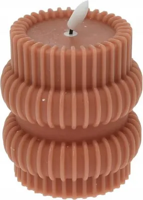 Image de Bougie LED décorative à nervures 10cm avec effet de flammes réelles, économe en énergie, sûre