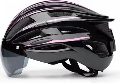 Produktbild von Damen Herren Fahrradhelm Radhelm Rennradhelm MTB Bike Fahrrad Helm Schutzhelm Fahrrad Helm Helme Erwachsene 58 - 61CM，schwarz rosa
