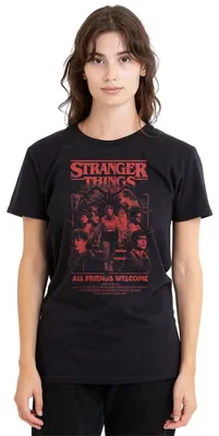 Zdjęcie produktu dla Koszulka damska "Stranger Things", motyw Mindflayer, horror, czarna, rozmiar XL