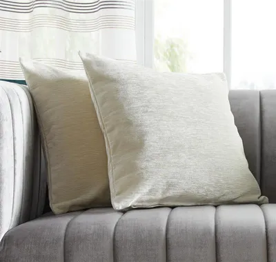 Produktbild von Kissenhülle "Offwhite", 2er Set, 45x45 cm, weicher Kissenbezug für Sofa, Couch