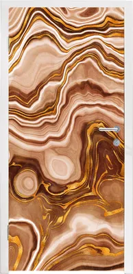 Produktbild von MuchoWow® Türtapete Selbstklebende Türfolie Marmor - Golden - Muster 80x205 cm Türposter Türaufkleber Klebefolie Türklebefolie - Fototapete - XXL-Aufklebern