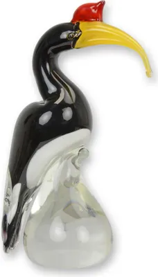 Produktbild von Eine Glasfigur im Murano-Stil, die einen Nashornvogel darstellt Replikat Retro Design Dekoration