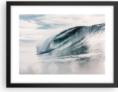 Produktbild von Gerahmtes Poster - Schwarzer Rahmen - Welle Meer Ozean - 40x30 cm - Wand Bild - Wanddeko - Wandbilder - Kunstposter - Wandposter - Bilderrahmen - Bilder - Kunstdruck - Wanddekoration - P2BAA40x30-4516