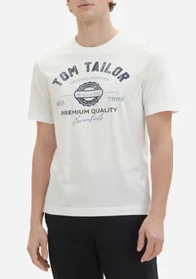 Produktbild von Tom Tailor T-Shirt Kurzarmshirt mit Rundhalsausschnitt und Logoprint