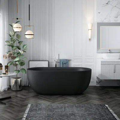 Produktbild von Freistehende Badewanne LISBON SCHWARZ MATT 150 cm