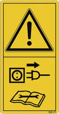Produktbild von Dreifke® Vor Reparatur-, Wartungs- und...Netzstecker ziehen,Folie,60x116 mm,2...