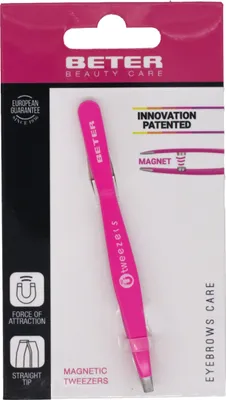 Immagine prodotto di Pinzette magnetiche per la depilazione con punta dritta #Fucsia 1 pz