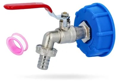 Obrázek produktu pro Funkční uzávěr s kovovým kohoutkem pro kanystry, sudy a kontejnery IBC, 1" Ø 61 mm