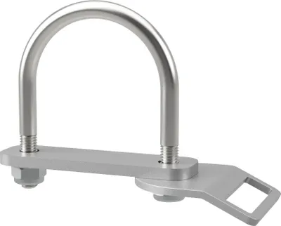 Obrázek produktu pro U-šroub M10 s upínací deskou, upevňovacím okem a maticemi kulatý trubkový přívěs pozinkované SUPROD, M10, Ø70 mm