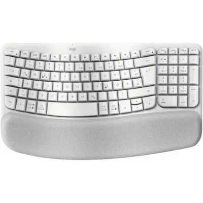 Zdjęcie produktu dla Logitech 920-012284, Pełnowymiarowy (100%), Bezprzewodowy, RF Wireless + Bluetooth, Membranowa, QWERTZ, Biały