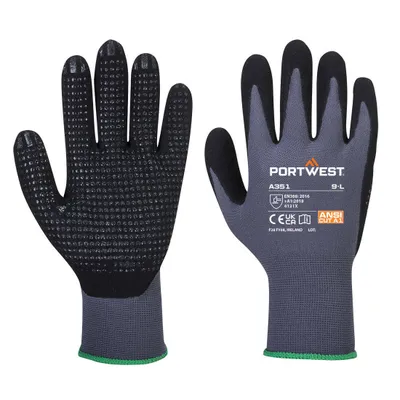 Produktbild von Portwest A351 Dermiflex Plus Nitrilschaum-Handschuh Grey/Black Gr. L