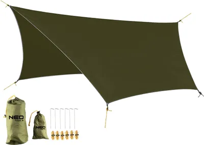 Immagine prodotto di NEO TOOLS Telone 360 x 290 cm Telone impermeabile leggero con occhielli + 4 picchetti + 6 corde