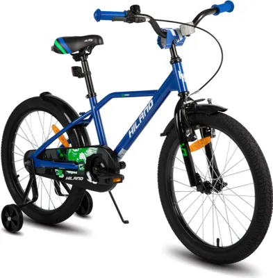 Produktbild von HILAND 20 Zoll Kinderfahrrad mit Stützrädern Handbremse Rücktrittbremse, für Jungen ab 4 5 6 7 8 Jahre, Blau