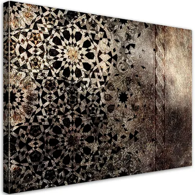 Zdjęcie produktu dla Obraz na płótnie Ornament Mandala 120x80 Feeby Brązowy obraz na ścianę gotowy do zawieszenia